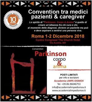 1 e 2 dicembre 2018 - Roma: Convention "Parkinson: Corpo & Anima"