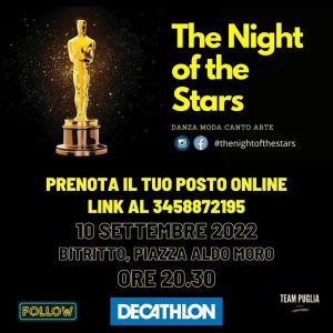 The Night of the Stars 10 settembre a Bitritto